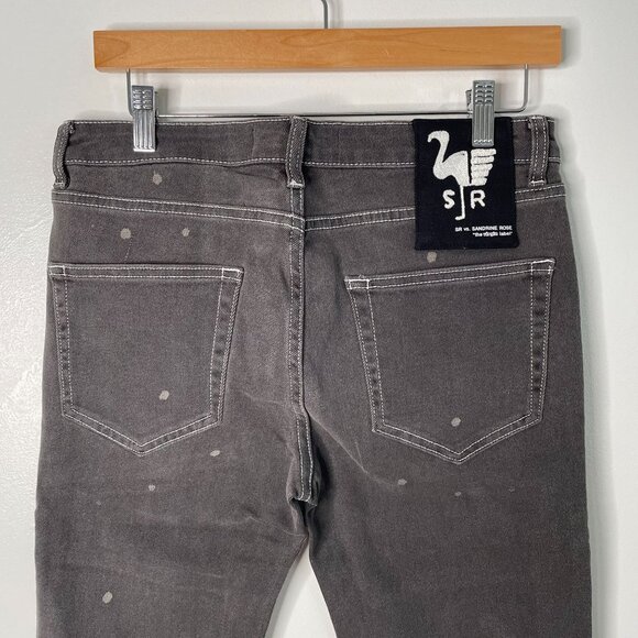 Sandrine Rose Womens Polka Splatter Grey Skinny Jeans Size 30 Grunge Punk Rocker - Picture 5 of 10